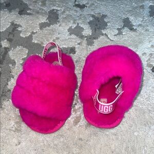 UGG NWOT Baby Fuchsia Fluffy Slippers